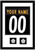 Pittsburgh Nameplate & Number (Back) Combined, With 2 Super Bowl Jersey Patches - Home Black - Single Mat 1