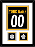 Pittsburgh Nameplate & Number (Back) Combined, With 2 Super Bowl Jersey Patches - Home Black - Double Mat 1