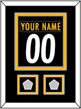 Pittsburgh Nameplate & Number (Back) Combined, With 2 Super Bowl Jersey Patches - Home Black - Double Mat 2