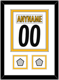 Pittsburgh Nameplate & Number (Back) Combined, With 2 Super Bowl Jersey Patches - Road White - Double Mat 1