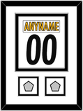 Pittsburgh Nameplate & Number (Back) Combined, With 2 Super Bowl Jersey Patches - Road White - Double Mat 2