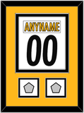 Pittsburgh Nameplate & Number (Back) Combined, With 2 Super Bowl Jersey Patches - Road White - Double Mat 4
