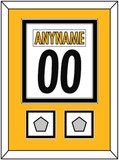 Pittsburgh Nameplate & Number (Back) Combined, With 2 Super Bowl Jersey Patches - Road White - Double Mat 4