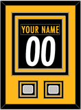 Pittsburgh Nameplate & Number (Back) Combined, With 2 Super Bowl Jersey Patches - Home Black - Triple Mat 3