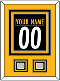 Pittsburgh Nameplate & Number (Back) Combined, With 2 Super Bowl Jersey Patches - Home Black - Triple Mat 3