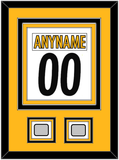 Pittsburgh Nameplate & Number (Back) Combined, With 2 Super Bowl Jersey Patches - Road White - Triple Mat 3