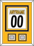 Pittsburgh Nameplate & Number (Back) Combined, With 2 Super Bowl Jersey Patches - Road White - Triple Mat 3