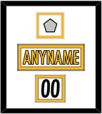 Pittsburgh Nameplate, Number (Shoulder) & Super Bowl Jersey Patch - Road White - Double Mat 1