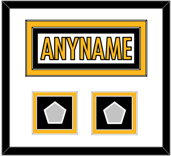 Pittsburgh Nameplate & Super Bowl XL & XLVII Jersey Patches - Road White - Double Mat 3