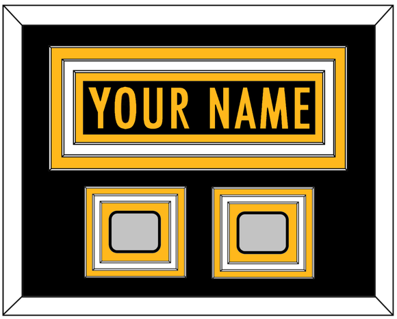 Pittsburgh Nameplate & Super Bowl XL & XLVII Jersey Patches - Home Black - Triple Mat 1