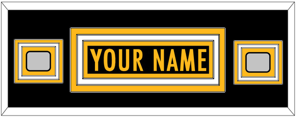 Pittsburgh Nameplate & Super Bowl XL & XLVII Jersey Patches - Home Black - Triple Mat 2