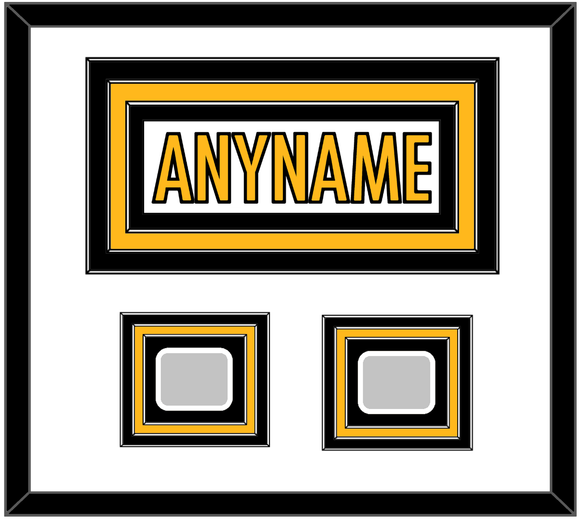 Pittsburgh Nameplate & Super Bowl XL & XLVII Jersey Patches - Road White - Triple Mat 1