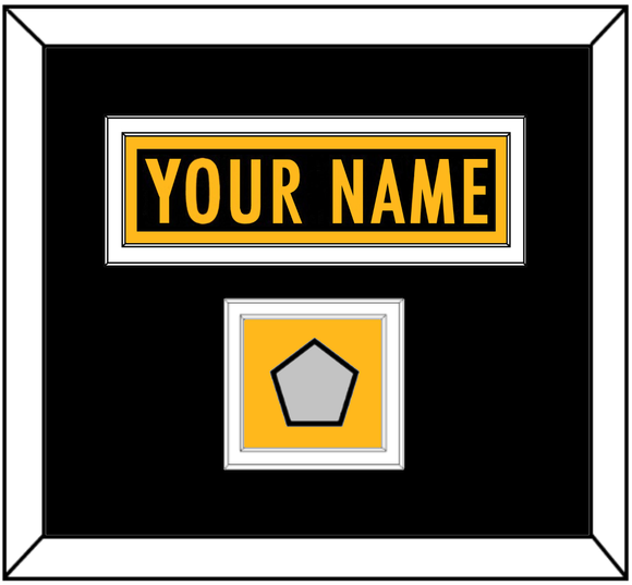 Pittsburgh Nameplate & Super Bowl Jersey Patch - Home Black - Double Mat 3