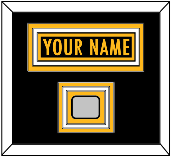 Pittsburgh Nameplate & Super Bowl Jersey Patch - Home Black - Triple Mat 1