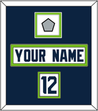 Seattle Nameplate, Number (Shoulder) & Super Bowl XLVIII Jersey Patch - Road White - Double Mat 2