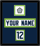 Seattle Nameplate, Number (Shoulder) & Super Bowl XLVIII Jersey Patch - Road White - Double Mat 2