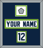 Seattle Nameplate, Number (Shoulder) & Super Bowl XLVIII Jersey Patch - Road White - Double Mat 2