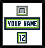 Seattle Nameplate, Number (Shoulder) & Super Bowl XLVIII Jersey Patch - Road White - Triple Mat 1