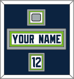 Seattle Nameplate, Number (Shoulder) & Super Bowl XLVIII Jersey Patch - Road White - Triple Mat 2