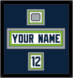 Seattle Nameplate, Number (Shoulder) & Super Bowl XLVIII Jersey Patch - Road White - Triple Mat 2