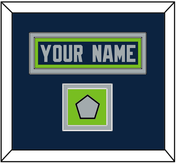 Seattle Nameplate & Super Bowl XLVIII Jersey Patch - Home Blue - Double Mat 4