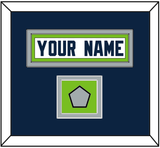 Seattle Nameplate & Super Bowl XLVIII Jersey Patch - Road White - Double Mat 3
