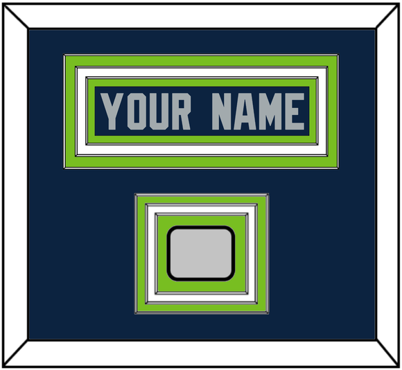 Seattle Nameplate & Super Bowl XLVIII Jersey Patch - Home Blue - Triple Mat 2