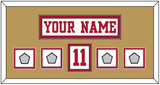 San Francisco Nameplate, Number (Shoulder) & 4 Super Bowl Jersey Patches - Road White - Double Mat 6