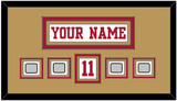 San Francisco Nameplate, Number (Shoulder) & 4 Super Bowl Jersey Patches - Road White - Triple Mat 8