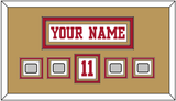 San Francisco Nameplate, Number (Shoulder) & 4 Super Bowl Jersey Patches - Road White - Triple Mat 8