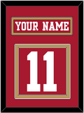 San Francisco Nameplate & Number (Back) - Home Red - Double Mat 2