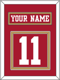 San Francisco Nameplate & Number (Back) - Home Red - Double Mat 2