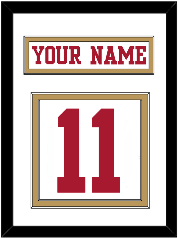 San Francisco Nameplate & Number (Back) - Road White - Double Mat 1