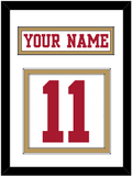 San Francisco Nameplate & Number (Back) - Road White - Double Mat 1