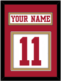 San Francisco Nameplate & Number (Back) - Road White - Double Mat 2