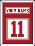 San Francisco Nameplate & Number (Back) - Road White - Double Mat 2