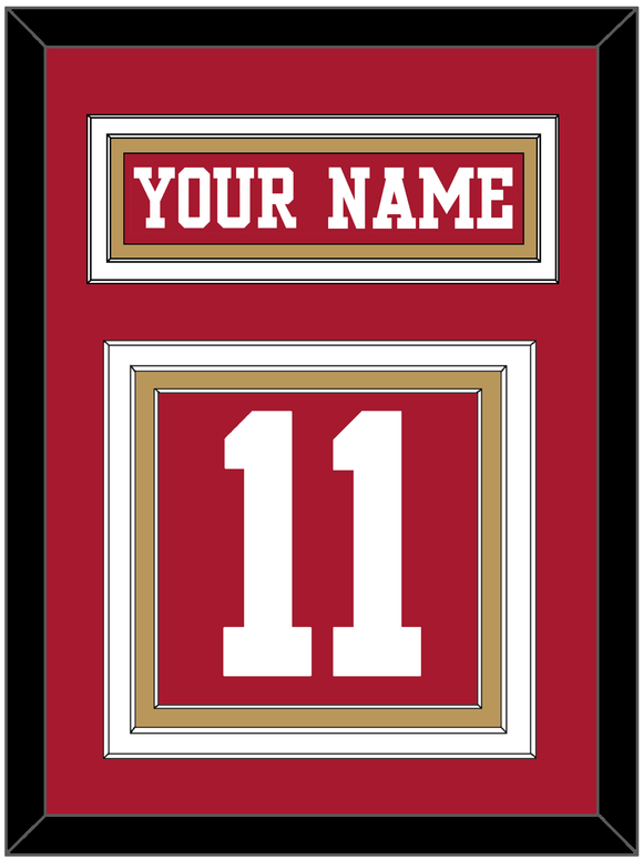 San Francisco Nameplate & Number (Back) - Home Red - Triple Mat 4