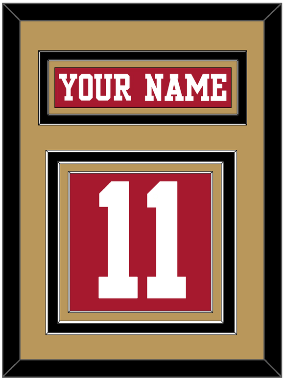 San Francisco Nameplate & Number (Back) - Home Red - Triple Mat 5