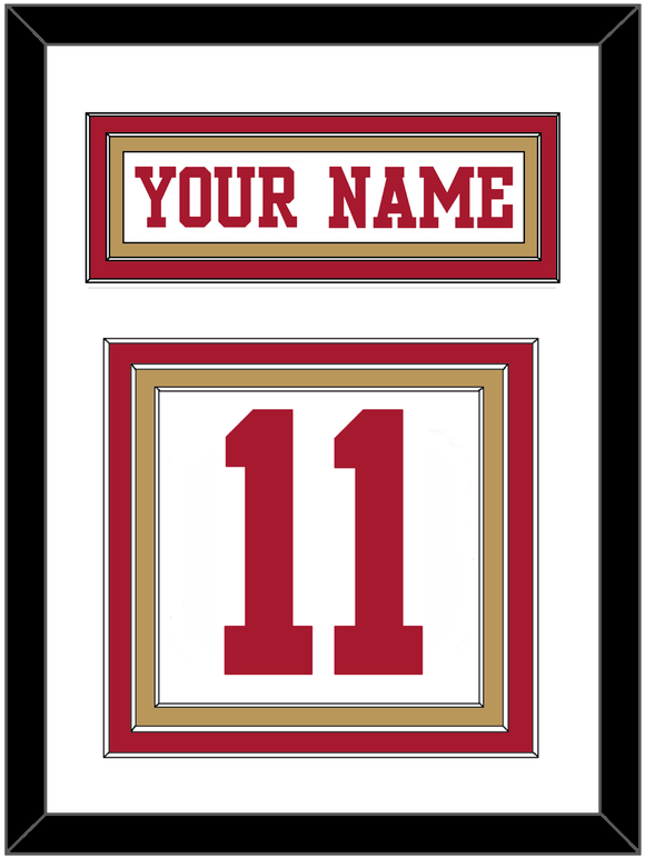 San Francisco Nameplate & Number (Back) - Road White - Triple Mat 1