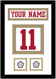 San Francisco Nameplate & Number (Back) With 2 Super Bowl Patches - Road White - Double Mat 1