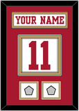 San Francisco Nameplate & Number (Back) With 2 Super Bowl Patches - Road White - Double Mat 2