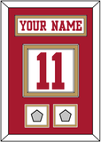 San Francisco Nameplate & Number (Back) With 2 Super Bowl Patches - Road White - Double Mat 2