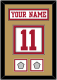 San Francisco Nameplate & Number (Back) With 2 Super Bowl Patches - Road White - Double Mat 3