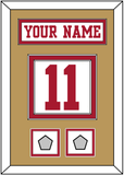 San Francisco Nameplate & Number (Back) With 2 Super Bowl Patches - Road White - Double Mat 3
