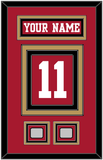 San Francisco Nameplate & Number (Back) With 2 Super Bowl Patches - Home Red - Triple Mat 3