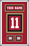 San Francisco Nameplate & Number (Back) With 2 Super Bowl Patches - Home Red - Triple Mat 3
