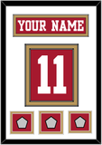 San Francisco Nameplate & Number (Back) With 3 Super Bowl Patches - Home Red - Double Mat 1