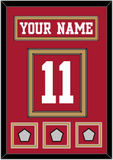 San Francisco Nameplate & Number (Back) With 3 Super Bowl Patches - Home Red - Double Mat 2