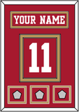San Francisco Nameplate & Number (Back) With 3 Super Bowl Patches - Home Red - Double Mat 2