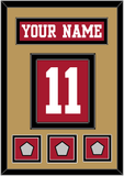 San Francisco Nameplate & Number (Back) With 3 Super Bowl Patches - Home Red - Double Mat 3